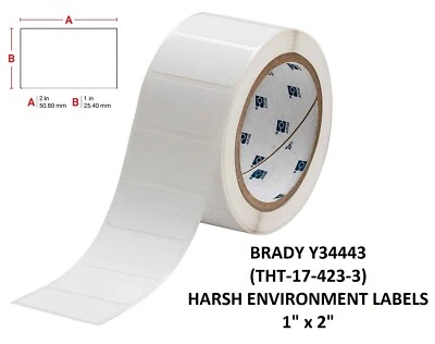 Brady 1x2 Y34443 (THT-17-423-3) WORKHORSE SERIES Harsh Environmental 3000-Labels