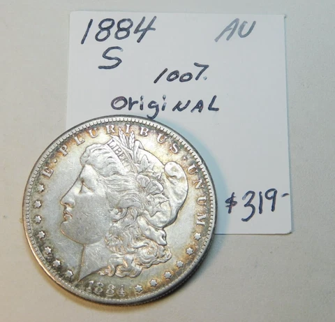 100% ORIGINAL 1884 - S ALMOST UNCIRCULATED EARLY BOLD STRIKE ⭐ Cover