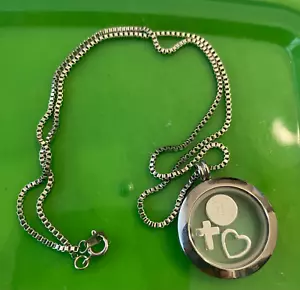 Origami Owl Build a Charm Necklace 10” w/ 3 Faith Based Charms - Picture 1 of 3