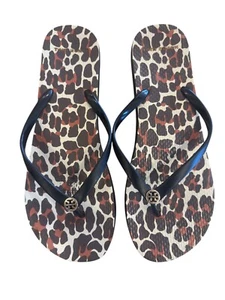 Tory Burch PVC Flip Flop Flops Thong Sandals Leopard Size 11 - Picture 1 of 5