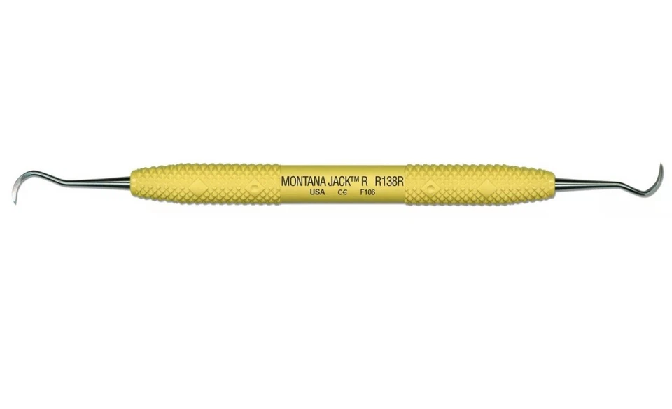 PARADISE DENTAL TECHNOLOGY PDT R138 Cruise Line Montana Jack Double End Sickle Scaler Yellow ResinHandle
