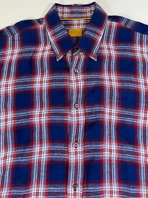 Men's Robert Talbott Carmel Button-Up Linen Shirt Plaid Sz 2XL - Image 1 of 4