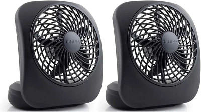 Ventilador de escritorio portátil O2COOL Treva 5 pulgadas alimentado por batería 2 velocidades de enfriamiento con Foto 1 de 4