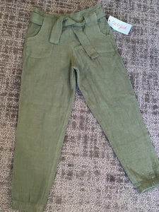 Pantaloni stile paperbag primavera/estate verde militare bambina Cat & Jack nuovi con etichette taglia XS - Foto 1 di 7