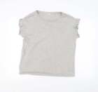 River Island Womens Grey Cotton Basic T-Shirt Size 12 Round Neck