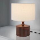 34cm Brown Wood Base Lamp Table Bedside Light Home Decor Lighting