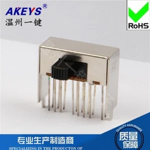 10）SK-43D04 2P3T Handle Height 7mm 16-Pin Horizontal Sliding Switch 2 Fixed Pin - Picture 1 of 3