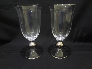 Mikasa Crystal Country French Platinum - Pair of Stemmed Iced Tea Goblets Optic - Picture 1 of 5