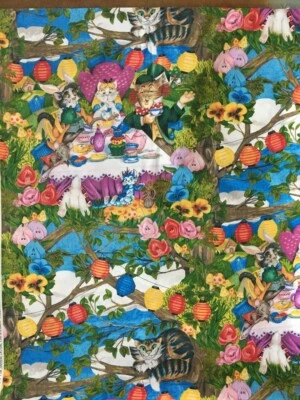 Tecidos 100% algodão 3 jardas Alice no País das Maravilhas Berço Grande Meo wice Kaufman - Imagem 1 de 4