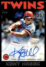 2021 Topps 1986 Baseball 35th Anniversary Autographs Black Kent Hrbek Auto