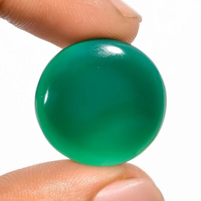 Piedra preciosa suelta cabujón forma redonda de ónix verde 100 % natural de 19,5 quilates Foto 1 de 2