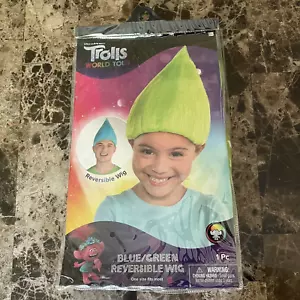 Dreamworks Trolls World Tour Blue/Green Reversible Wig Unisex One Size NEW - Picture 1 of 2