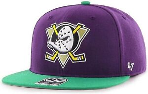 Anaheim Mighty Ducks NHL '47 No Shot Vintage Two Tone Purple Hat Cap Snapback