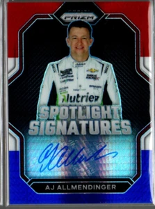 2023 Prizm Spotlight Prizms Hyper Red White Blue #23 AJ Allmendinger Auto /35 - Picture 1 of 1