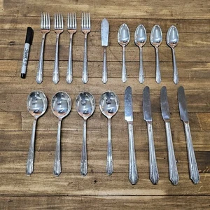 Rare Sterling Silverplate Flatware Set For 4 • Silver ART DECO LILY ESTATE 1922 - Picture 1 of 5