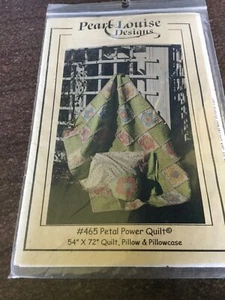 Pearl Louise Designs #465 PETAL POWER QUILT - Steppdecke, Kissen, Kissenbezug - UNGESCHNITTEN - Bild 1 von 2