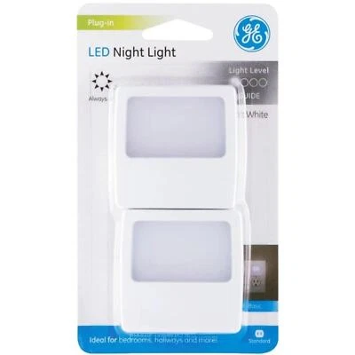 Set of 2 GE 2-PC LED NIGHT LIGHT | SOFT WHITE | ALWAYS ON Home Decor PLUG-IN - Image 1 of 4
