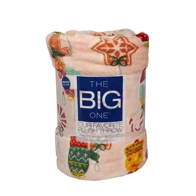 The Big One enfeites de cobertor de pelúcia tamanho grande 6'x5' feriado Natal - Imagem 1 de 4