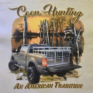 AMERICAN TRADITION TRUCK COON HUNTING HOUNDS HOODED SWEATSHIRT #526-X HOODIE - Picture 1 of 4