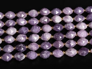 8MM Natural Purple Lepidolite Beads Grade AA Drum Barrel Rice Bead Loose Beads - Picture 1 of 3