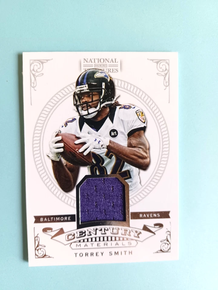 2012 NATIONAL TREASURES TORREY SMITH #41 CENTURY MATERIALS #39/99 RAVENS - Image 1 of 3