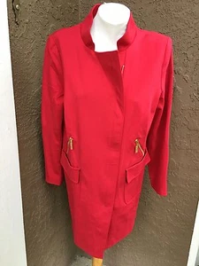 New $159 Chico's Renaissance Red Sleek Ponte Topper Jacket 2 = L Large 12 14 NWT - Picture 1 of 4