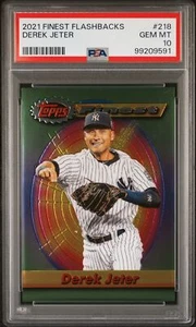 2021 Topps Finest Flashbacks Derek Jeter PSA 10 #218 NEW YORK YANKEES - Picture 1 of 2