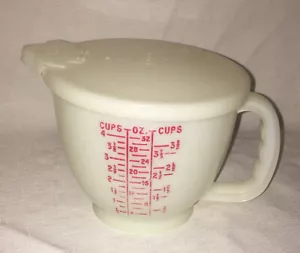 Vintage Tupperware 1288-4 Blue &Red 32oz, 4 Cup, 1 Liter Measuring Pitcher w/Lid - Picture 1 of 4