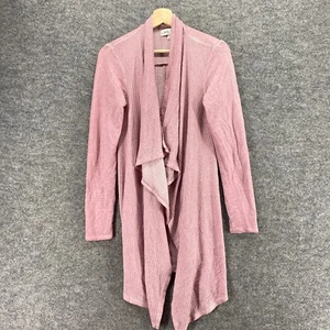 Knox Rose Cardigan Women S Small Pink Open Front Long Sleeve Waffle Knit Casual - Picture 1 of 9