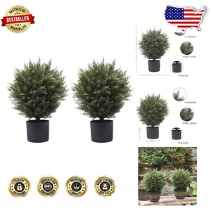 Set of 2 Sunlight Resistant 21” Artificial Cedar Potted Plants for All Occasions - Picture 1 of 9