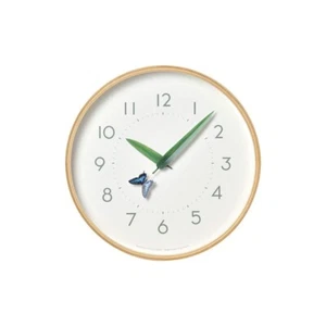Lemnos Wall Clock SUR18-16 AGEHA White Swallowtail Butterfly Analog SHIPNOW NEW - Picture 1 of 7