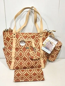 JJ COLE Bucket Tote Diaper Bag Changing Mat Bottle & Paci Pod Shoulder Strap - Picture 1 of 13