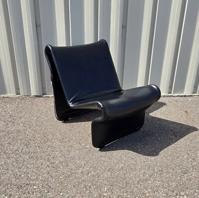 Vintage "099" Easy Chair By Jan Dranger And Johan Huldt In Black Leather MCM - Image 1 of 4