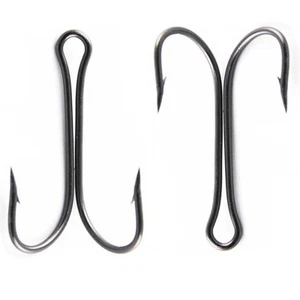 Double Fishing Hook Small Fly Tying Classic High Carbon Steel Hook 100pcs 9908 - Picture 1 of 8