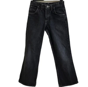 Boys Wrangler Black Denim Jeans Adjustable Waist 14 Regular Straight Excellent - Picture 1 of 8