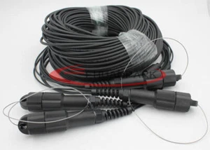 50M LC-LC SM 6 Strand Armored Field TPU Cable Optical Patch Cord Waterproof Head - Photo 1/1