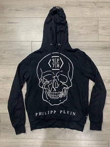 Philipp Plein Homme Black PP 78 Skull Hoodie - Picture 1 of 18