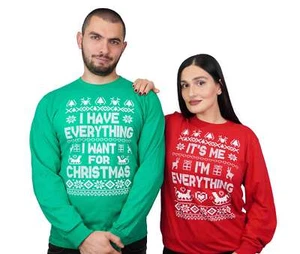 Christmas matching long sleeve green red shirts funny Ugly sweater party t-shirt - Picture 1 of 6