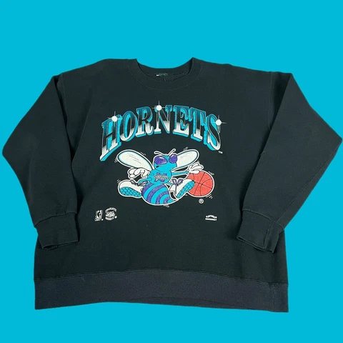 Vintage 90s Charlotte Hornets Crewneck Sweatshirt 2XL NBA VTG Nutmeg Cover