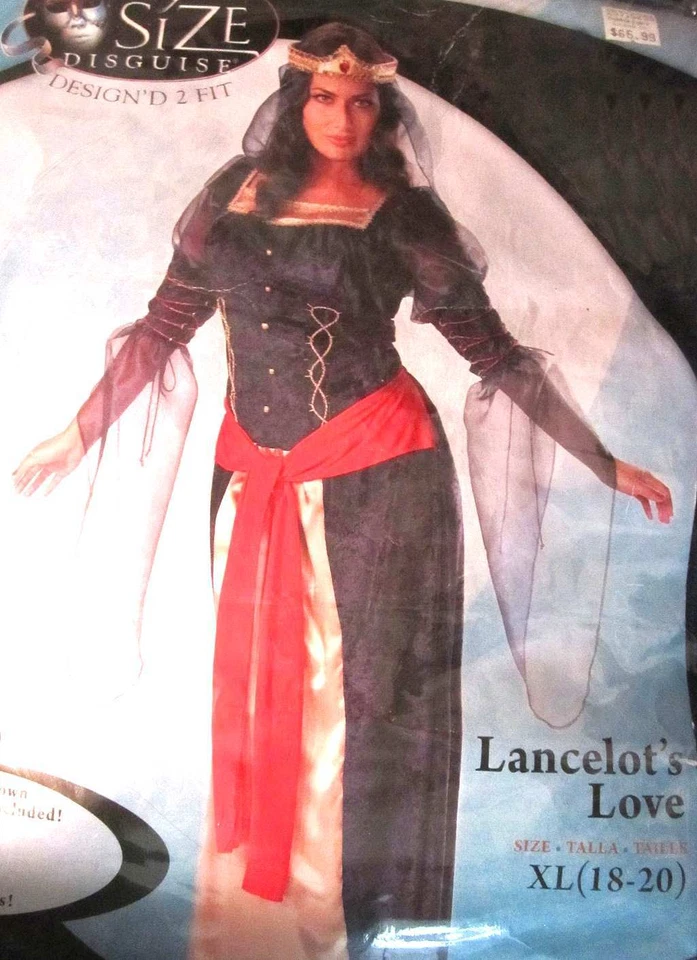 Disfraz, L Lancelot’s Love Faire Dama Reina Hechicera Vestido Corsé Corona Nuevo en Paquete @@ Foto 1 de 4
