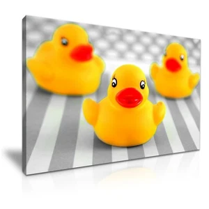 Bath Rubber Duck Kids Modern Canvas Wall Art Print ~ 5 Sizes - Foto 1 di 7
