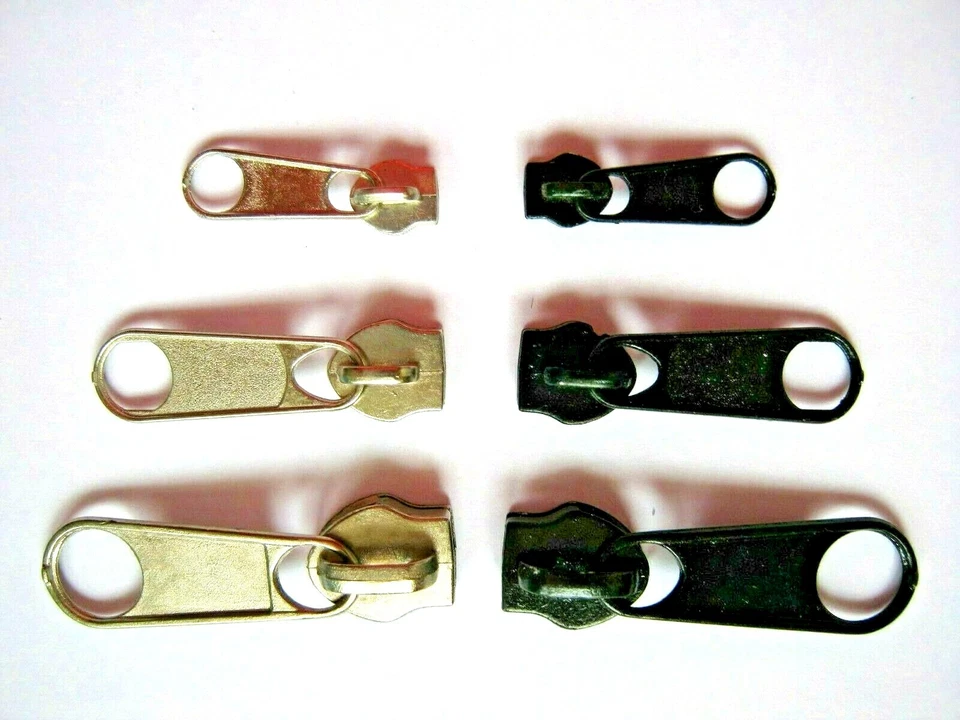 3+3 Zipper ~Reparatur Reißverschluss Ersatz Metall ~ Schwarz & Silber - Bild 1 von 1