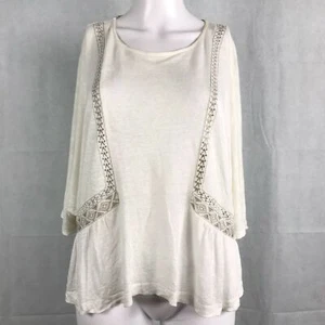 Akemi & Kin Hemd Damen Gr. XS weiß leicht lockere Passform bestickt Leinen - Bild 1 von 10