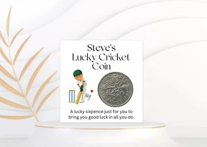 Personalisierte Lucky Sixpence Cricket, Strumpf Füller Neuheit Geschenk für Männer Frauen - Bild 1 von 2