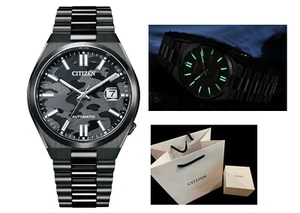 Nuevo Citizen Ø40mm NJ0155-87E esfera negra camuflaje analógico automático con caja - Imagen 1 de 9