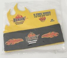 Buffalo Wild Wings Blazin Challenge Survivor Headband w/6 Free Wings Coupon NIP.