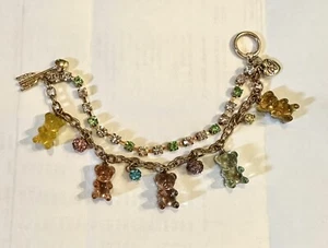 Betsey Johnson Pastel Glitter Ball Beaded Gummy Bear Bracelet - Picture 1 of 4