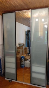 1x IKEA Pax Türe - Milchglas - Fevik - schwarz - 229 cm - Bild 1 von 10