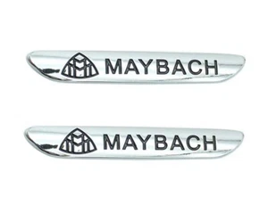 1pair New Chrome Maybach Letters Fender Emblem Badge Metal for Mercedes Benz - Bild 1 von 3
