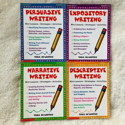 SCHOLASTIC WRITING SERIES  Lot of 4 PB Books Grades 4-8 by Tara McCarthy (1998) - Image 1 of 4